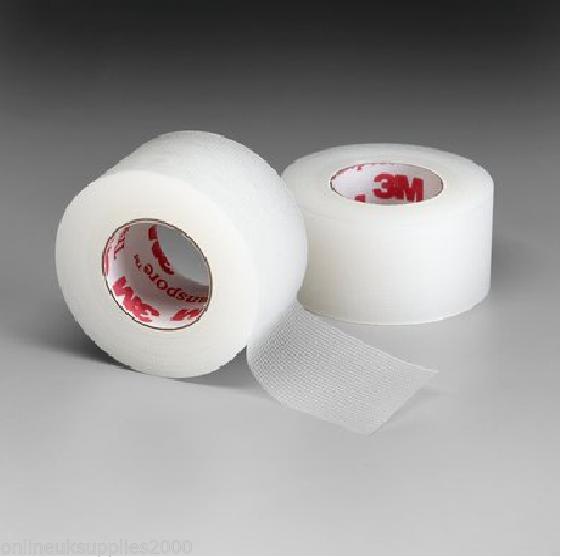 Transpore Tape (One Roll) - 2.5 cm Clear roll with tear off strips